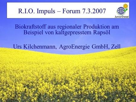Urs Kilchenmann, AgroEnergie GmbH, Zell