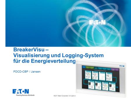 BreakerVisu – Visualisierung und Logging-System für die Energieverteilung PDCD-CBP / Jansen.