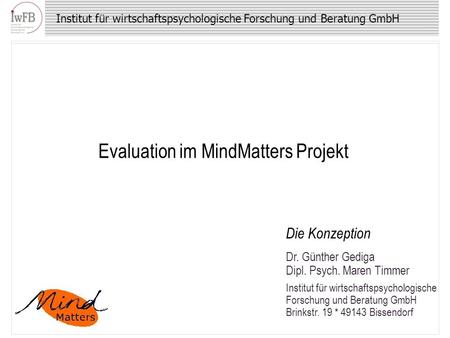 Evaluation im MindMatters Projekt