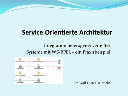 Integration heterogener verteilter Systeme mit WS-BPEL – ein Praxisbeispiel Dr. Wolf-Dieter Heinrichs.