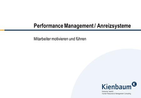 Performance Management / Anreizsysteme