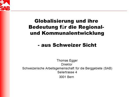 Globalisierung und ihre Bedeutung für die Regional-