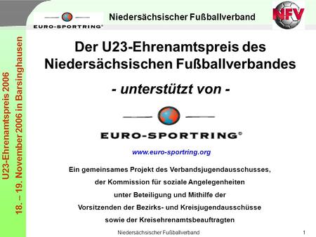 Der U23-Ehrenamtspreis des Niedersächsischen Fußballverbandes