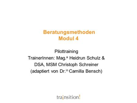 Beratungsmethoden Modul 4