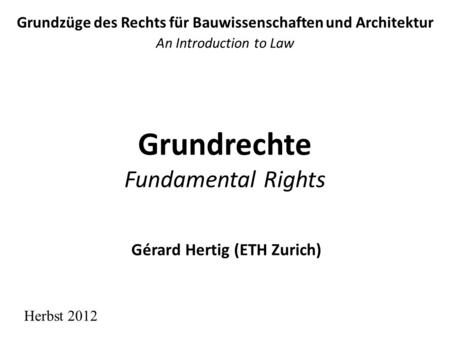 Grundrechte Fundamental Rights