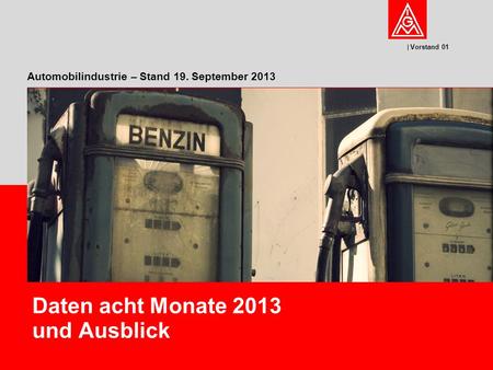 Automobilindustrie – Stand 19. September 2013