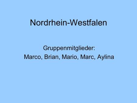 Gruppenmitglieder: Marco, Brian, Mario, Marc, Aylina