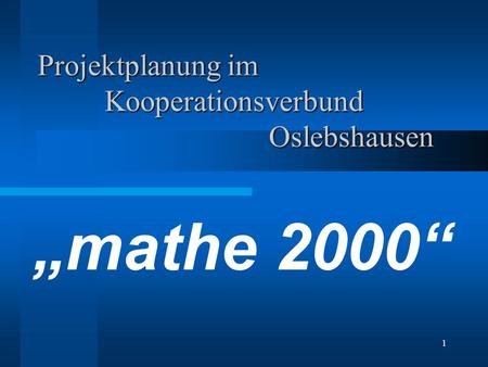 Projektplanung im Kooperationsverbund Oslebshausen