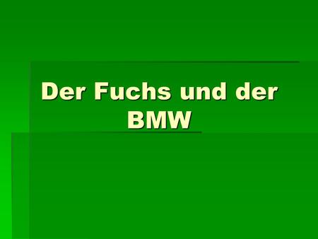 Der Fuchs und der BMW.