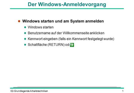 Der Windows-Anmeldevorgang