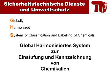 Global Harmonisiertes System Einstufung und Kennzeichnung