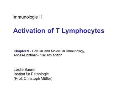 Activation of T Lymphocytes
