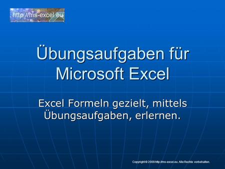Übungsaufgaben für Microsoft Excel