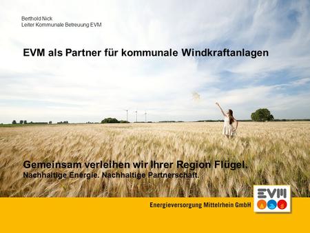EVM als Partner für kommunale Windkraftanlagen