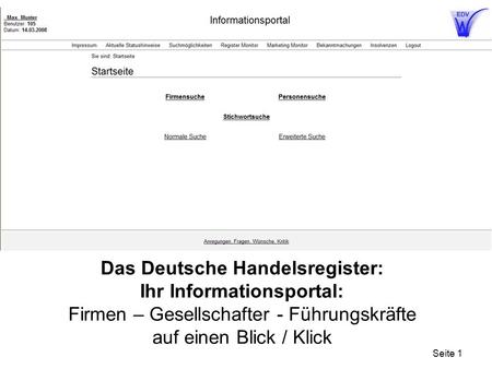 Das Deutsche Handelsregister: