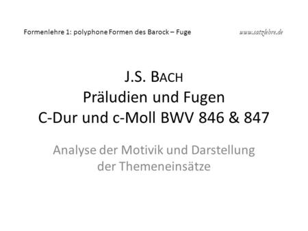 J.S. Bach Präludien und Fugen C-Dur und c-Moll BWV 846 & 847