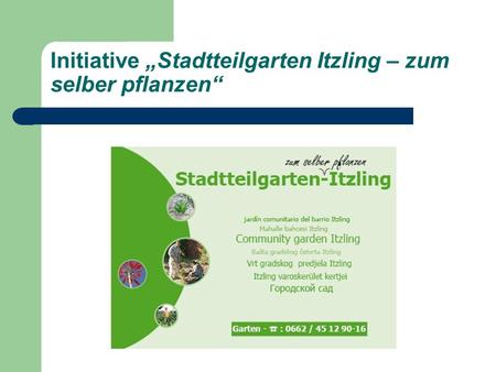 Initiative Stadtteilgarten Itzling – zum selber pflanzen.