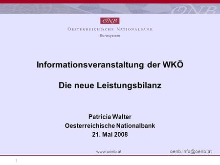 Informationsveranstaltung der WKÖ Die neue Leistungsbilanz
