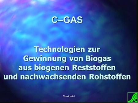 C–GAS Technologien zur Gewinnung von Biogas aus biogenen Reststoffen und nachwachsenden Rohstoffen Version 01.