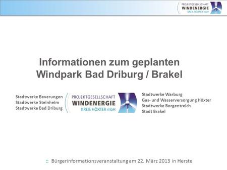 Informationen zum geplanten Windpark Bad Driburg / Brakel