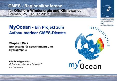 MyOcean - Ein Projekt zum Aufbau mariner GMES-Dienste