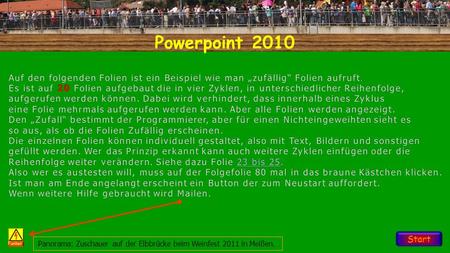 Powerpoint 2010 Start Funker Panorama: Zuschauer auf der Elbbrücke beim Weinfest 2011 in Meißen.