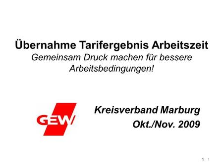 Kreisverband Marburg Okt./Nov. 2009