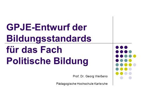 GPJE-Entwurf der Bildungsstandards für das Fach Politische Bildung