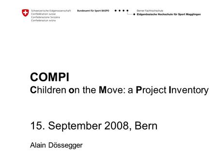 COMPI Children on the Move: a Project Inventory