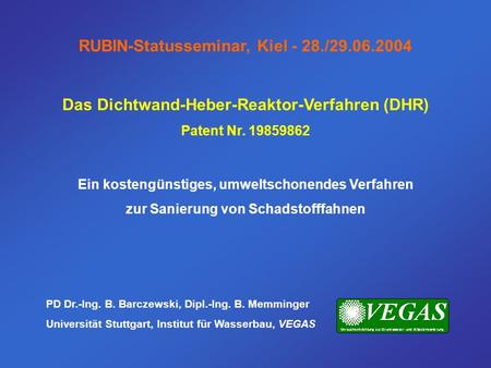 RUBIN-Statusseminar, Kiel - 28./