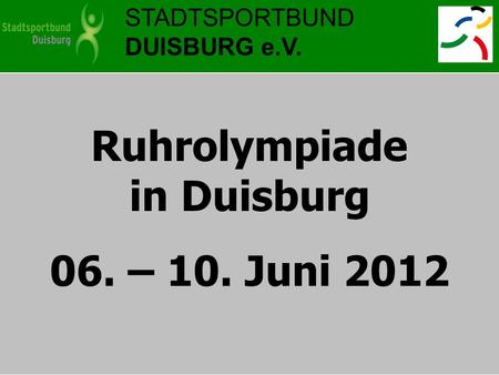 Ruhrolympiade in Duisburg