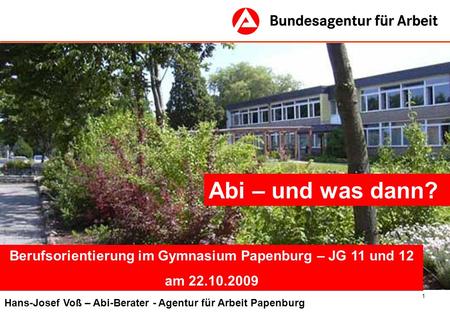 Berufsorientierung im Gymnasium Papenburg – JG 11 und 12