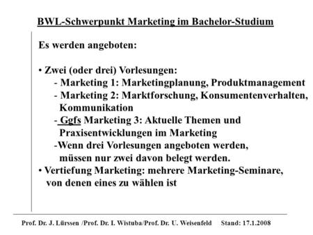 BWL-Schwerpunkt Marketing im Bachelor-Studium