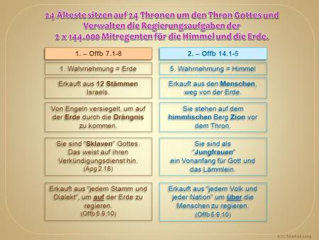 24 Älteste sitzen auf 24 Thronen um den Thron Gottes und