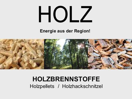 HOLZBRENNSTOFFE Holzpellets / Holzhackschnitzel