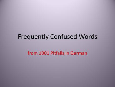 Frequently Confused Words