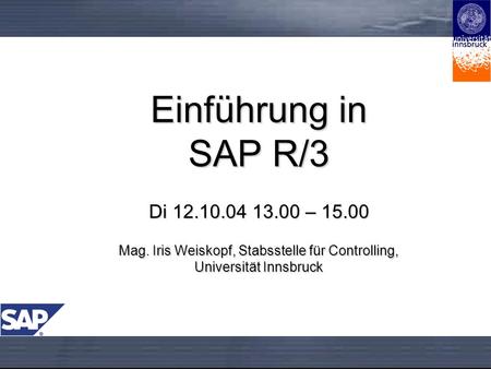 Einführung in SAP R/3 Di – 15.00
