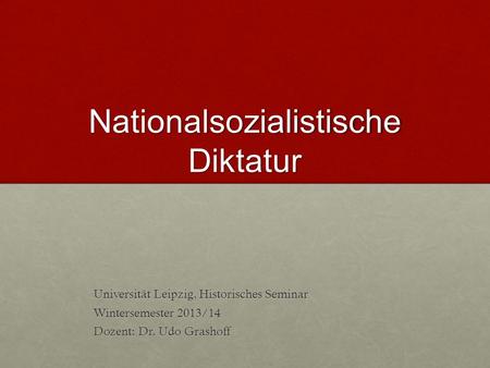 Nationalsozialistische Diktatur
