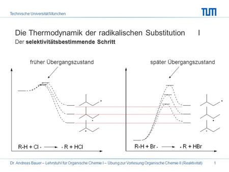 Die Thermodynamik der radikalischen Substitution I