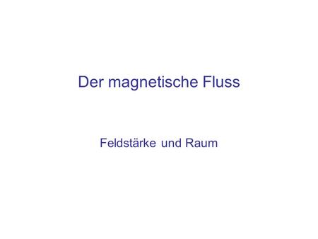 Der magnetische Fluss Feldstärke und Raum.