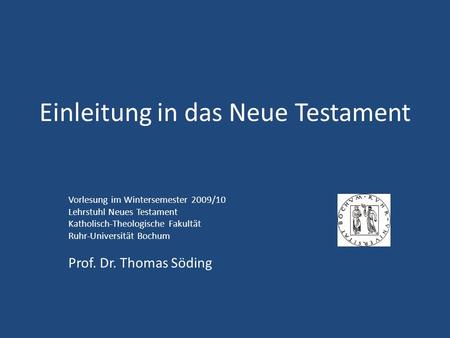 Einleitung in das Neue Testament