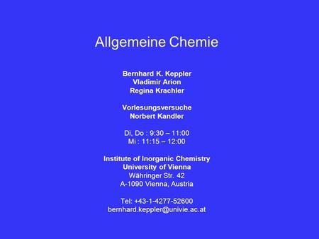 Institute of Inorganic Chemistry