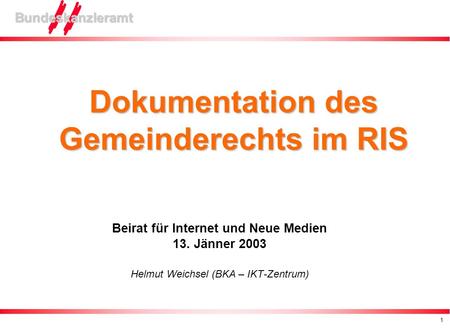 Dokumentation des Gemeinderechts im RIS