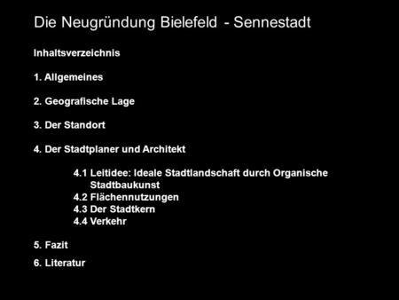 Die Neugründung Bielefeld - Sennestadt