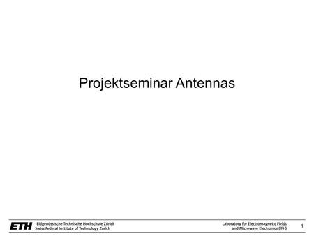 Projektseminar Antennas