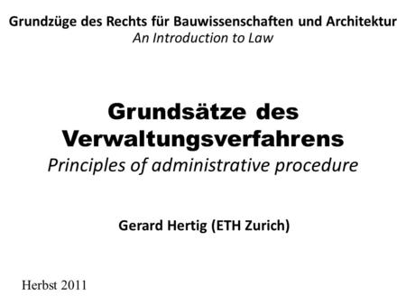 Grundzüge des Rechts für Bauwissenschaften und Architektur