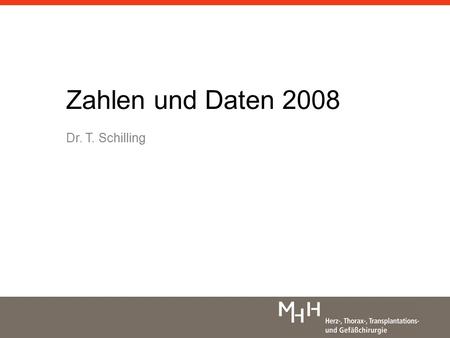 Zahlen und Daten 2008 Dr. T. Schilling.