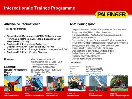 Internationale Trainee Programme