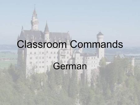 Classroom Commands German.