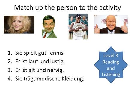 Match up the person to the activity